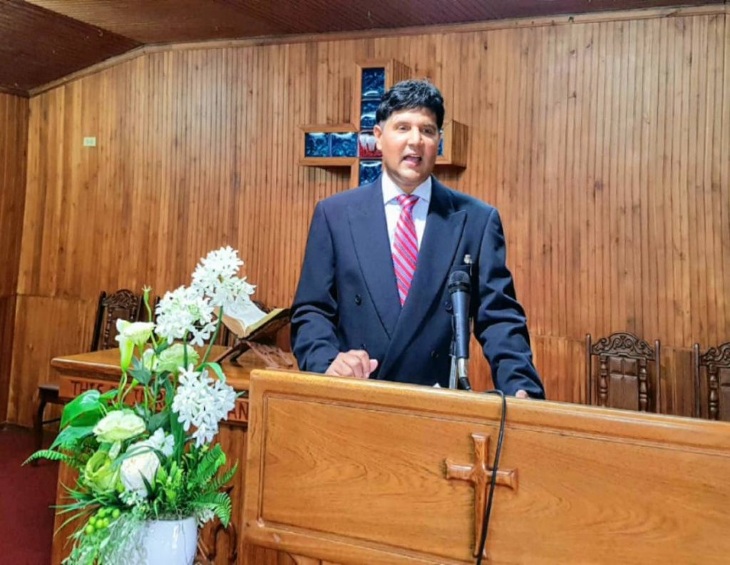 Justice Frank Seepersad delivers a sermon on Sunday at the St Andrews Theological College in San Fernando. - 