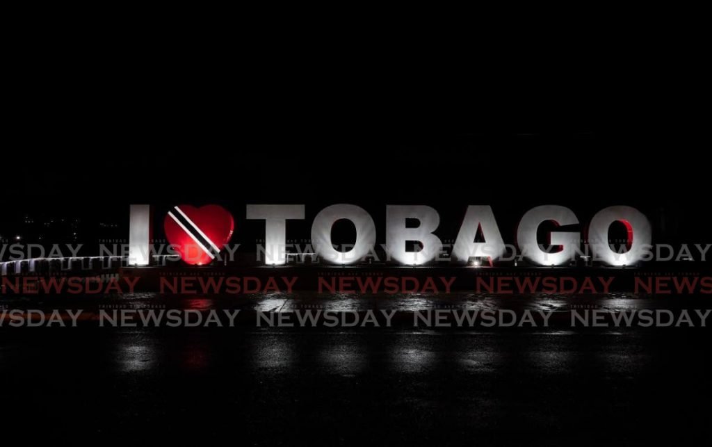 The I Love Tobago sign was illuminated on Sunday to complete the four-phase project. PHOTO BY LEEANDRO NORAY  - 