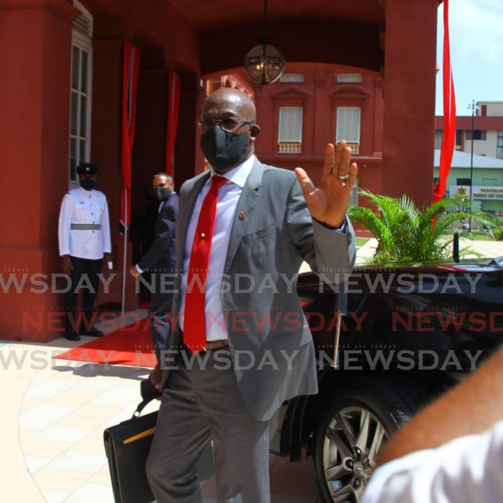 The Prime Minister  arrives at the ceremonial opening  of the 12th Parliament  on Friday morning - Photo by Roger Jacob