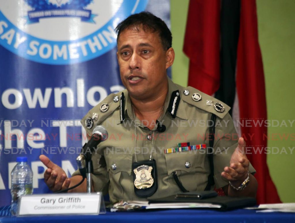 Police Commissioner Gary Griffith at a police press briefing at the Police Administration Building, Port-of-Spain, on Wednesday. - SUREASH CHOLAI