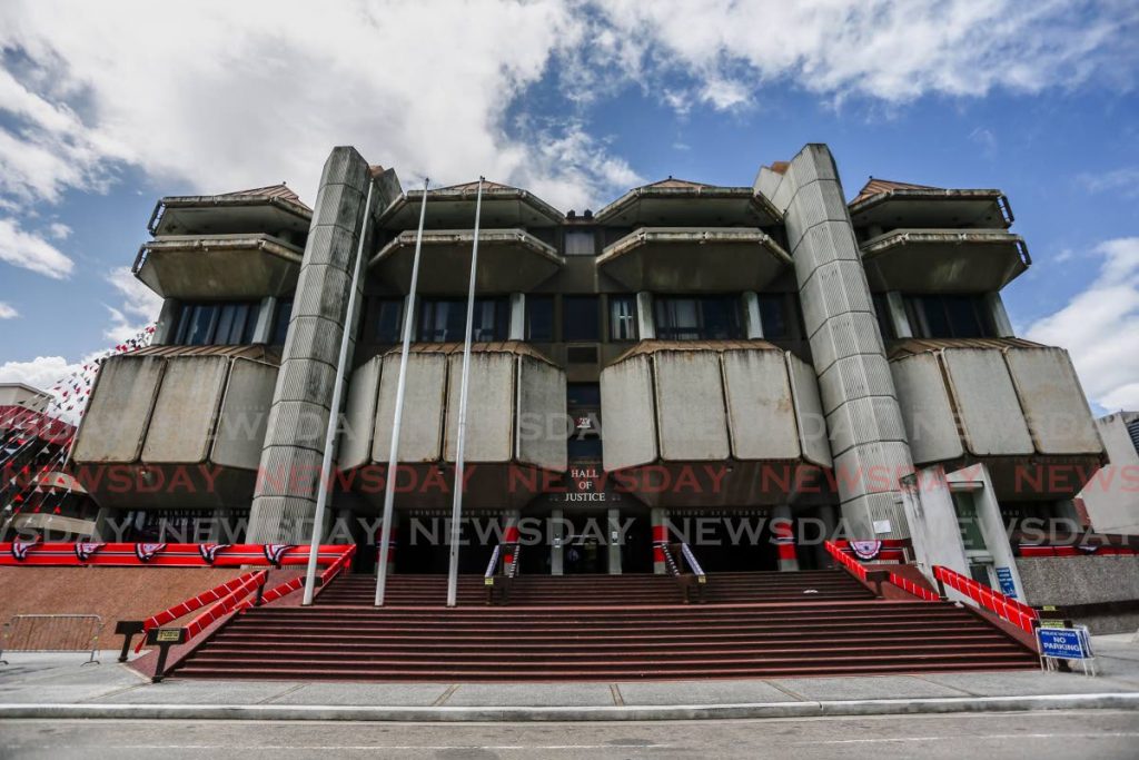There have been no in-person hearings at the Hall of Justice, Port of Spain, and other courts, as trials are conducted virtually because of covid19. PHOTO BY JEFF MAYERS - 