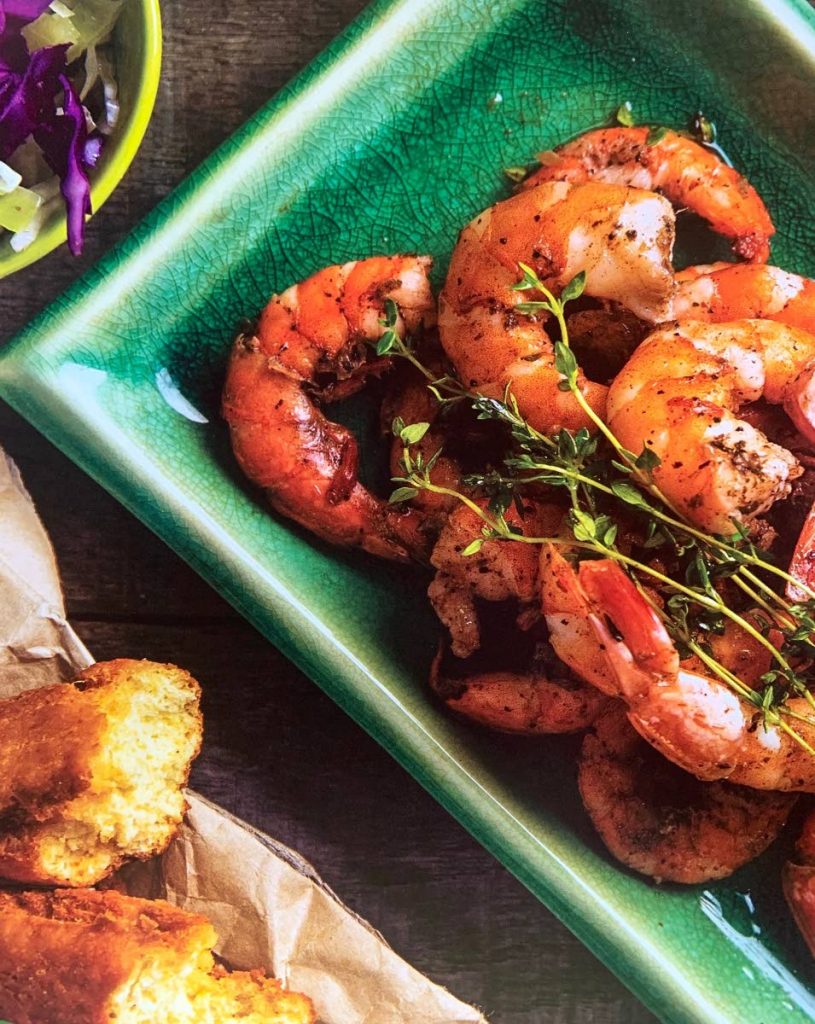 Grilled jerk shrimp with festival - Wendy Rahamut