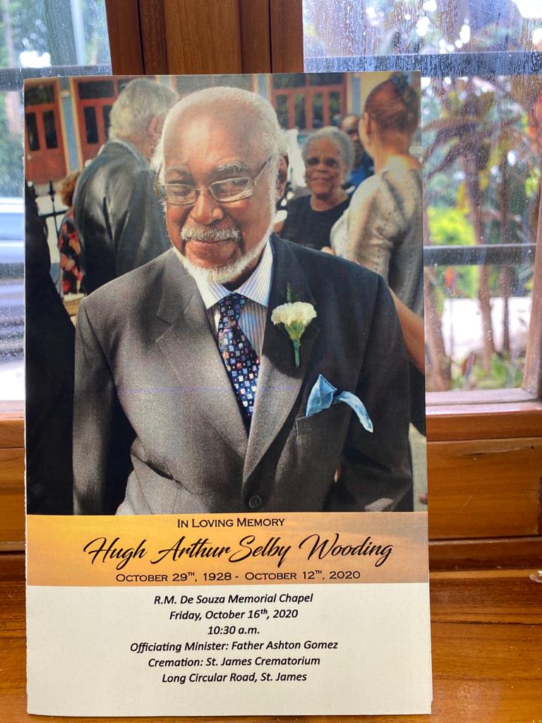 The programme for the funeral of Hugh Arthur Selby Wooding, QC, who died on October 12 at 91. - 