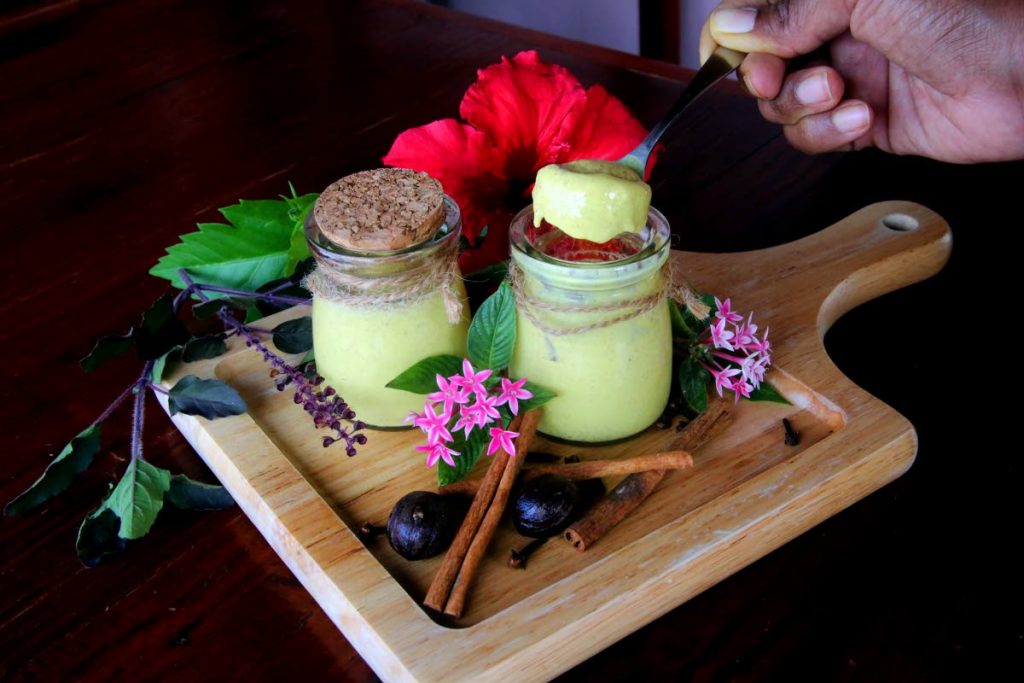 Golden milk panna cotta with turmeric and cinnamon made by Ariamma Ramjag of Bisou Bistro and Bakery in Tunapuna.  PHOTO BY SUREASH CHOLAI 