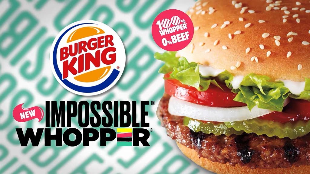 The new, no-beef, Impossible Whopper from Berger King. - 