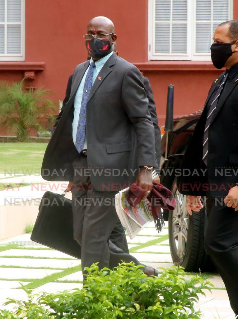 Prime Minister Dr Keith Rowley arrives for a sitting of Parliament on November 9. File photo/Sureash Cholai - 