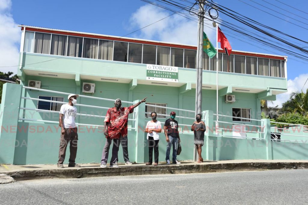 Glen Road residents protest outside the Tobago Correctional Facility in Scarborough last Friday. Residents say there was no consultation before the decision was made to place a prison there. PHOTO BY AYANNA KINSALE - 