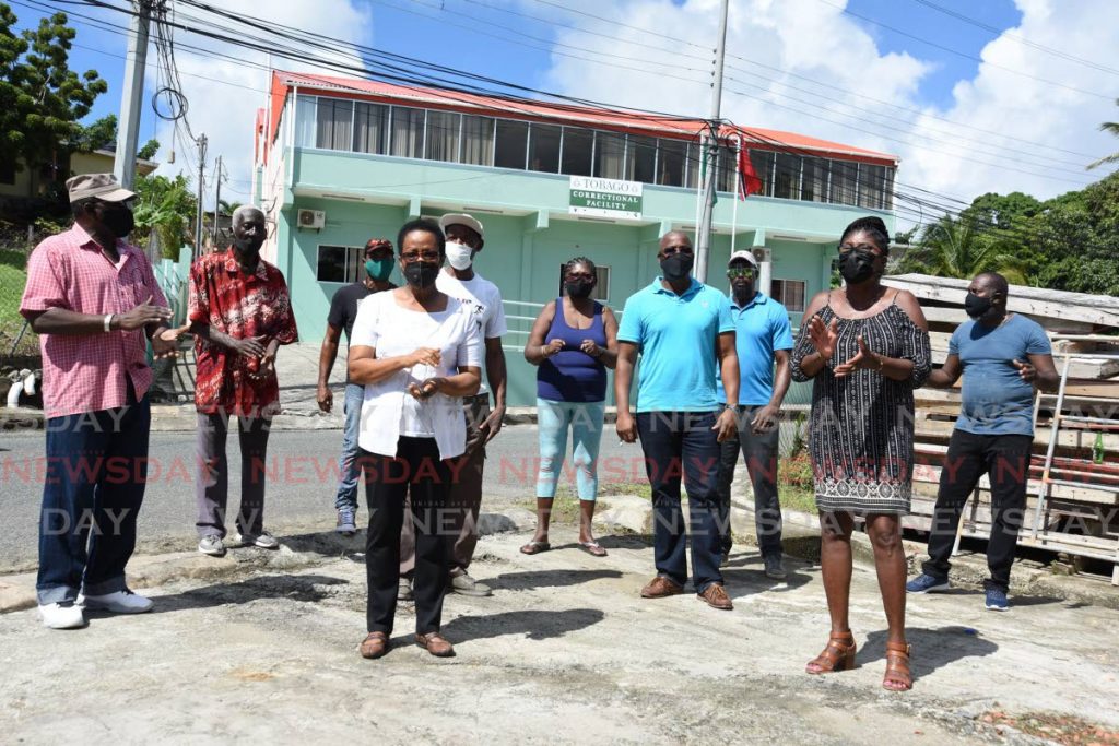 File photo of Glen Road residents protest outside the Tobago Correctional Facility on Montessori Drive, Glen Road, Scarborough on November 13. PHOTO BY AYANNA KINSALE - 