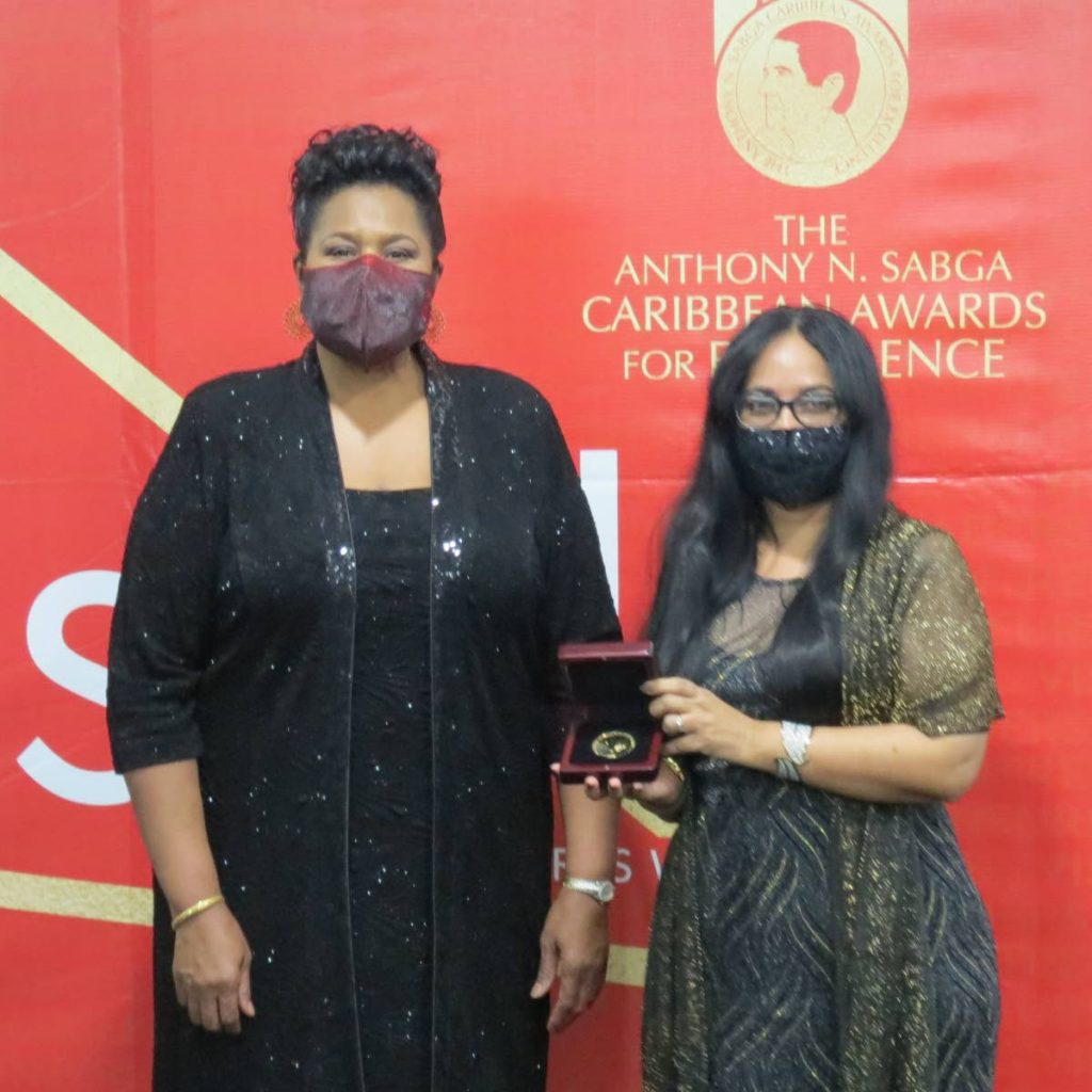President Paula-Mae Weekes presented the Anthony N Sabga Caribbean Awards for Excellence prize in science and technology to Dr Shirin Haque at an award ceremony at the TATIL Building, Newtown, on November 13.  - 