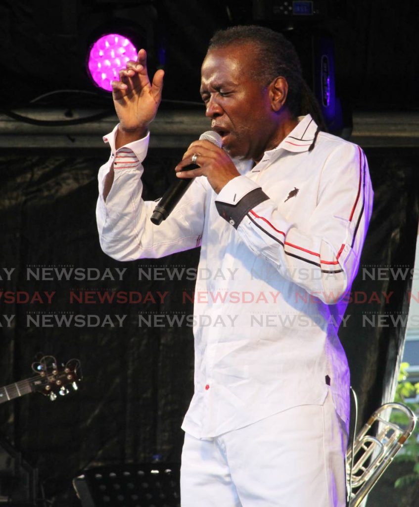 In this January 26, 2020 file photo David Rudder performs at UWI Fete. - 