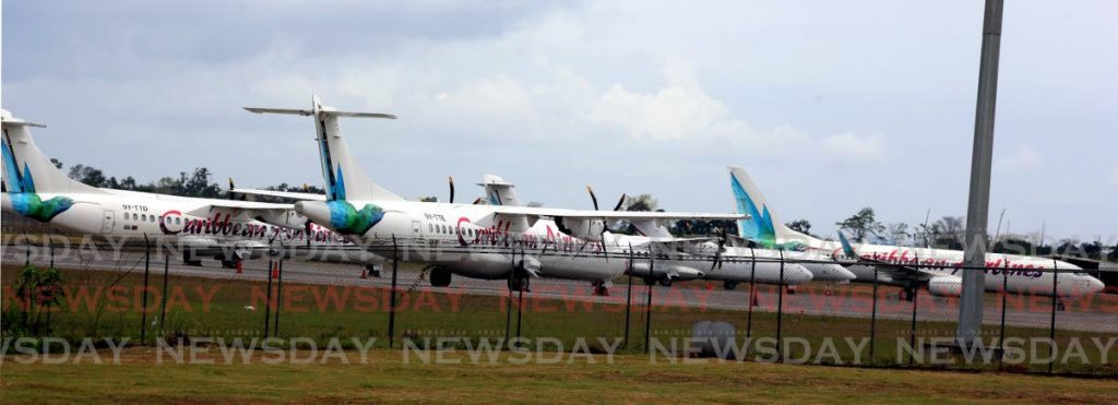 Caribbean Airlines planes on the tarmac at the Piarco International Airport. 