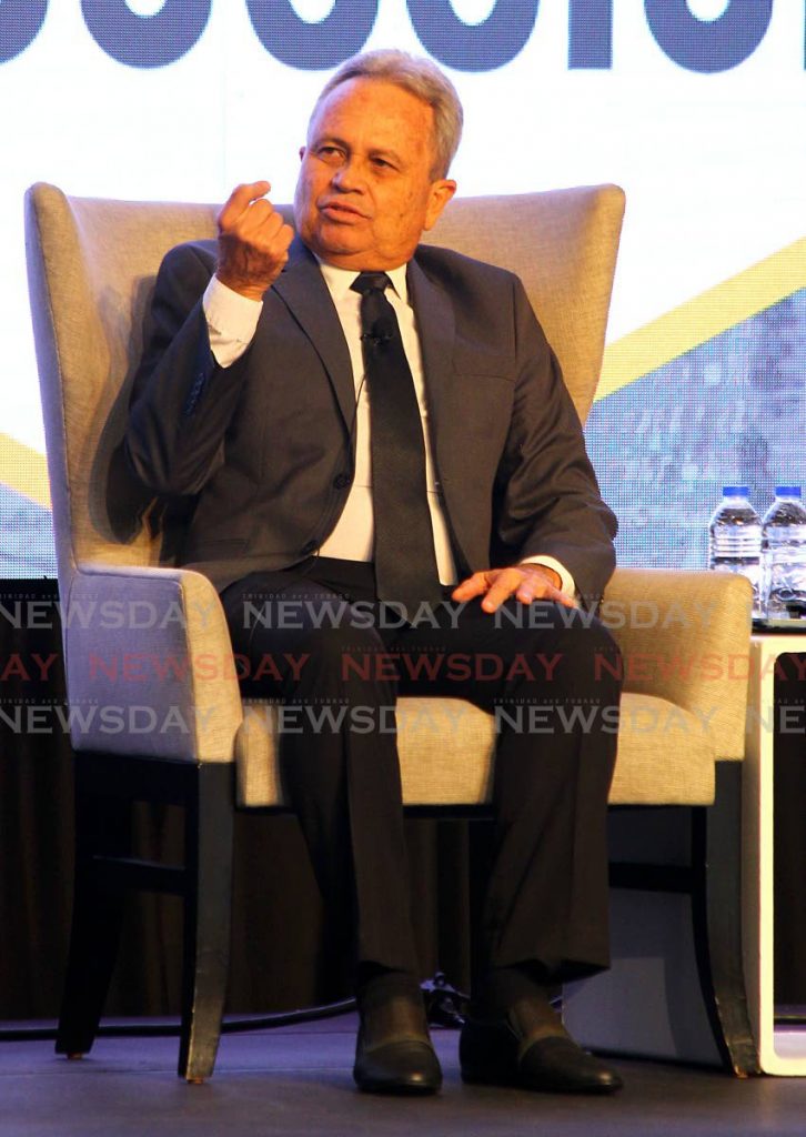 Finance Minister Colm Imbert during a discussion on the budget at Hyatt Regency, Port of Spain on Ocotber 6. PHOTO BY ROGER JACOB - 