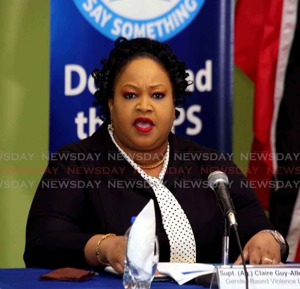 Acting Supt Claire Guy-Alleyne speaks at a police media briefing at the Police Administration Building in Port of Spain on Tuesday. - Sureash Cholai