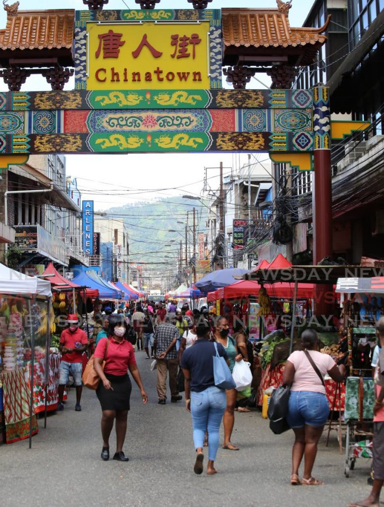 The scene at Chinatown in Port of Spain on Tuesday afternoon. - SUREASH CHOLAI