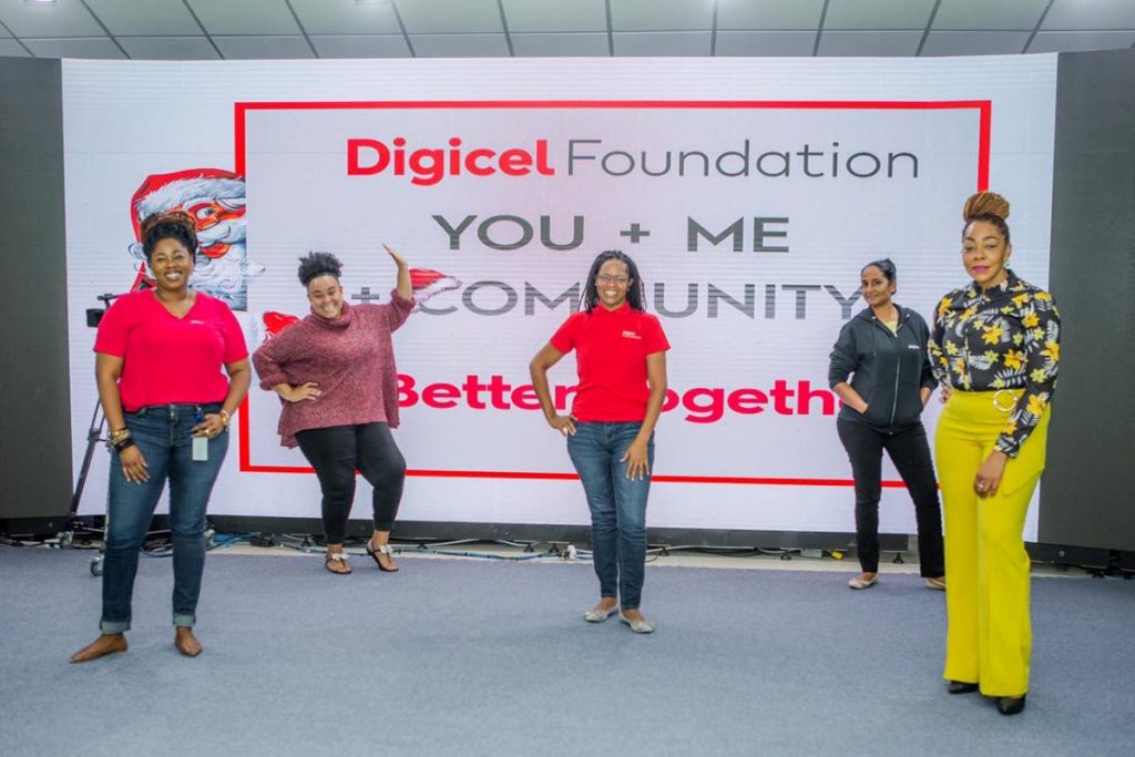Some of the members of the Digicel Foundation team. (From left) Cindy Ann Currency, Operations Manager, Lynelle Callender, Project Coordinator, Alicia Hospedales, Strategic Partnership Officer, Diana Mathura-Hobson, Project Coordinator and Penny Gomez, CEO. - Photo courtesy Digicel 