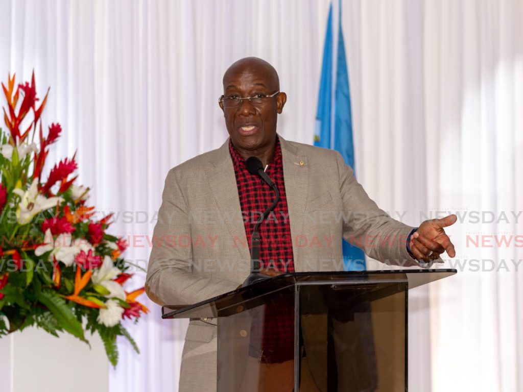Prime Minister Dr Rowley speaks at the opening of the Roxborough hospital in Tobago on Tuesday. 
PHOTO BY DAVID REID - DAVID REID 