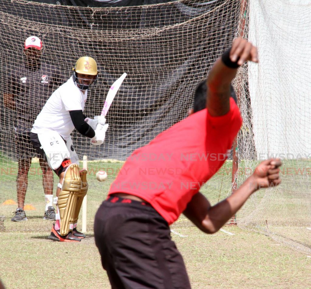 In this Jan 8 file photo, Sunil Narine looks to play a shot during a TT Red Force training session, at the National Cricket Centre, Couva. - Angelo Marcelle