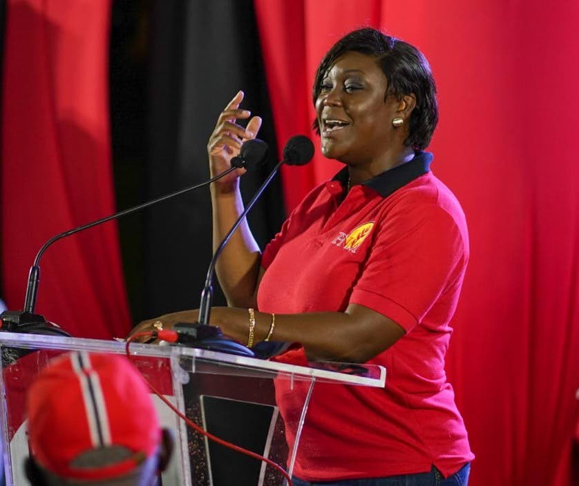 PNM Tobago Council political leader Tracy Davidson-Celestine at a meeting in Charlotteville recently. PHOTO COURTESY PNM TOBAGO COUNCIL  - 