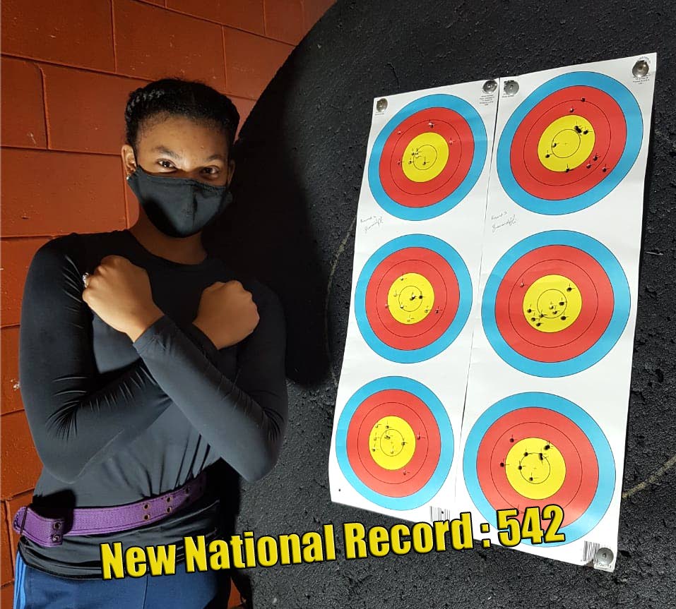 Shemariah Ali broke her own national archery record at the 2021 National Indoor Championships. - 