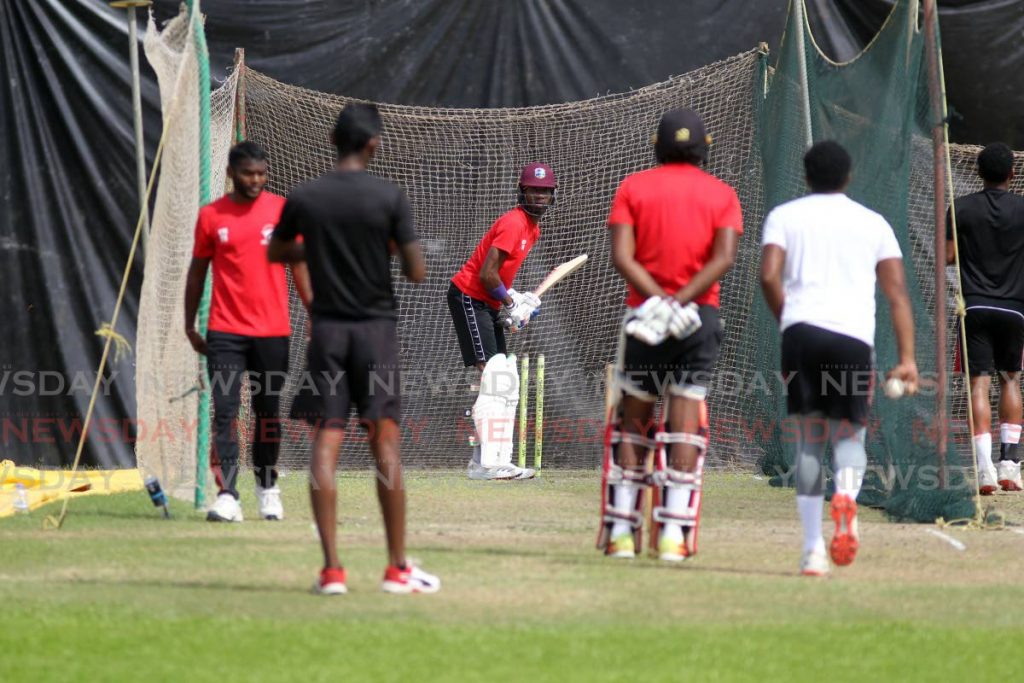 TT Red Force players take part in a training session recently, at the National Cricket Centre, Balmain. Couva. - Lincoln Holder
