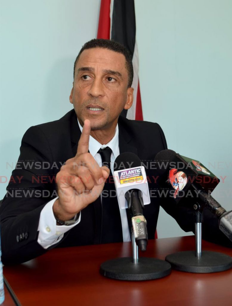 UNC Senator David Nakhid at a recent press conference in Port of Spain. PHOTO BY VIDYA THURAB  - 