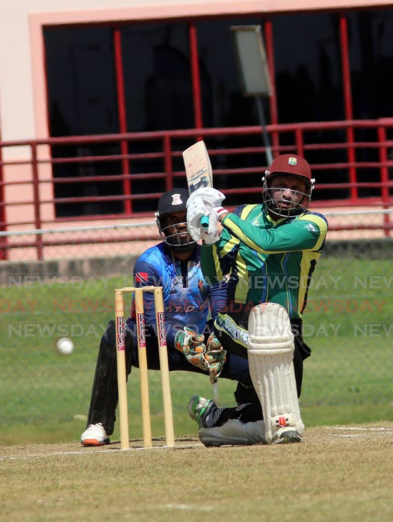 In this Jan 11,2020 file photo, Clarke Road cricket club's Gregory Mahabir plays a shot against Defence Force, in the UWI-UNICOM Twenty20 match, at the Sir Frank Worrell Grounds, St Augustine. - SUREASH CHOLAI