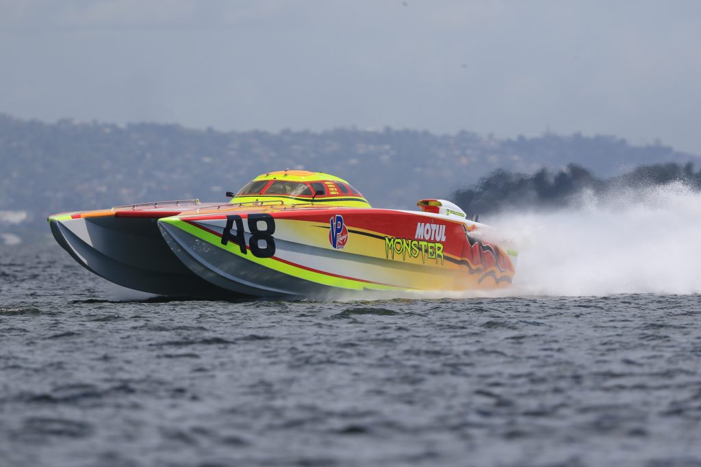 In this Jan 29 file photo, Motul Monster is seen during a testing exercise ahead of the TT Powerboats Association’s first regatta of the year, which takes place on Sunday.  Photo by Nicholas Bhajan Photography