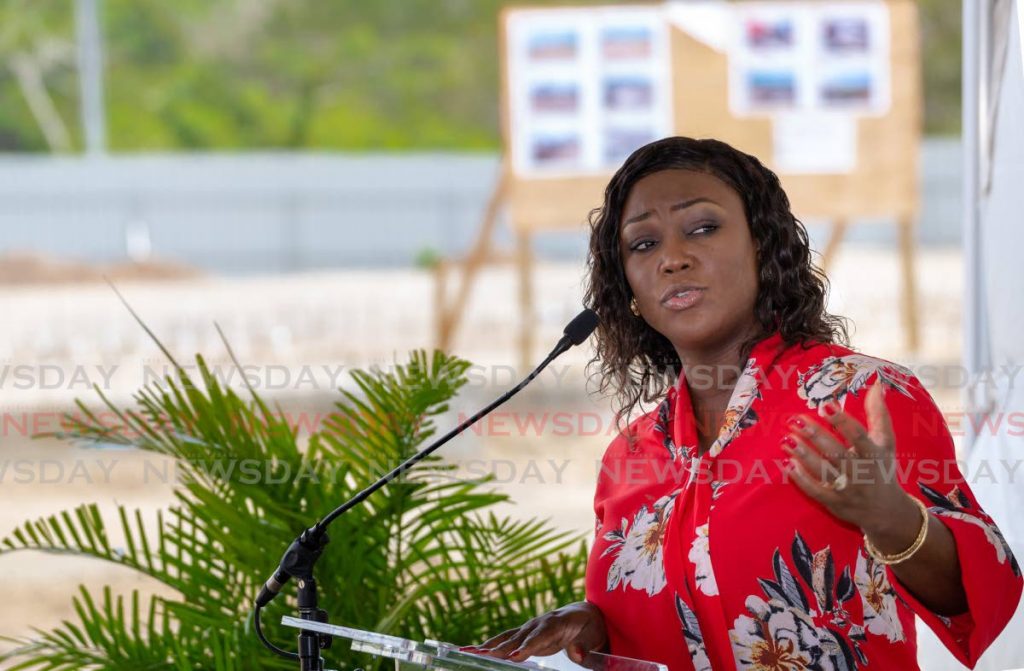 Tracy Davidson Celestine, PNM Tobago Council political leader during her address at the Bacolet Indoor Facility, Tobago on Friday.  - David Reid