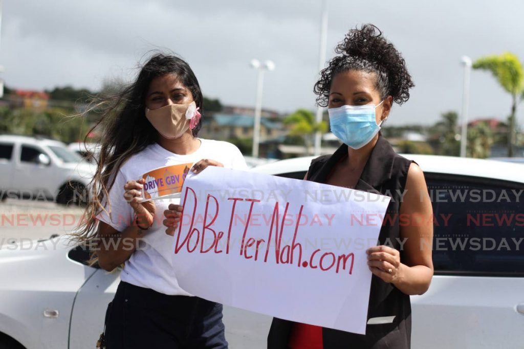 DO BETTER NAH: These women display their sign just before they embarked on an anti gender-based violence motorcade on Sunday which began in San Fernando and ended at the Queen’s Park Savannah in Port of Spain.  - Marvin Hamilton