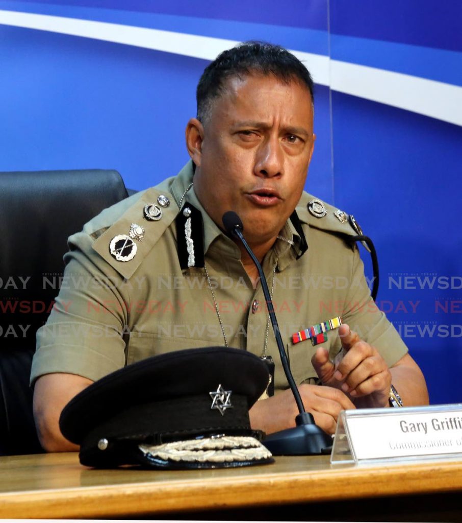 Police Commissioner Gary Griffith speaking at the police press conference at the Police Administration Building, Port-of-Spain on Monday. - Sureash Cholai