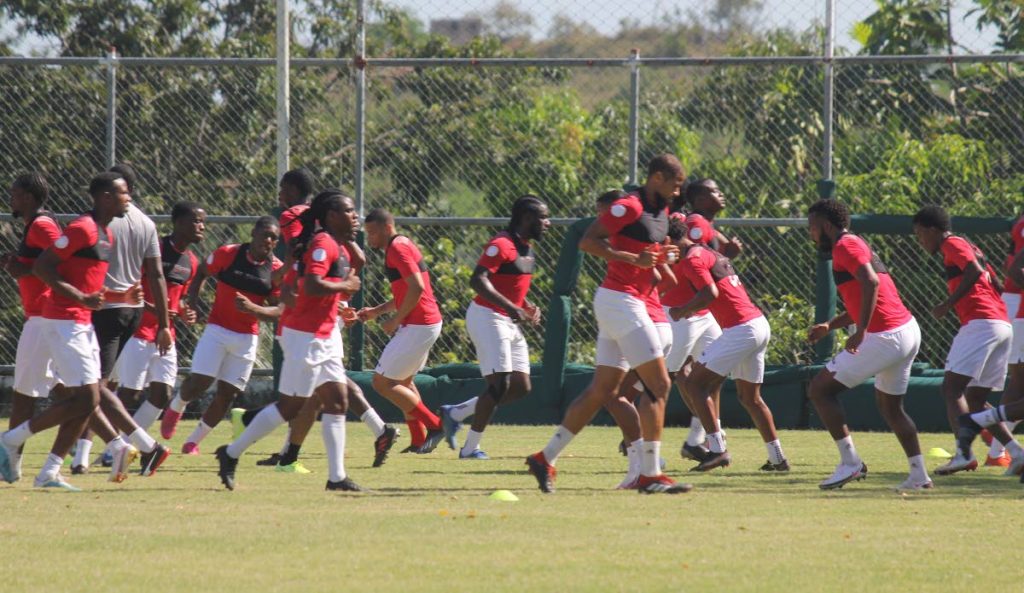 Soca Warriors train in preparation for the team's FIFA World Cup qualifier against Guyana in Dominican Republic, on Thursday, from 7 pm.  - TTFA Media