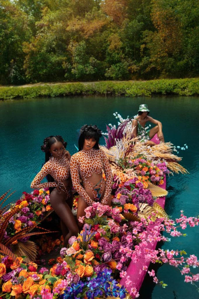 All the Wild Things swimsuit collection by Shawn Dhanraj.  The Caroni River made for an idyllic and fitting setting.  - Photo courtesy Ikenna Douglas