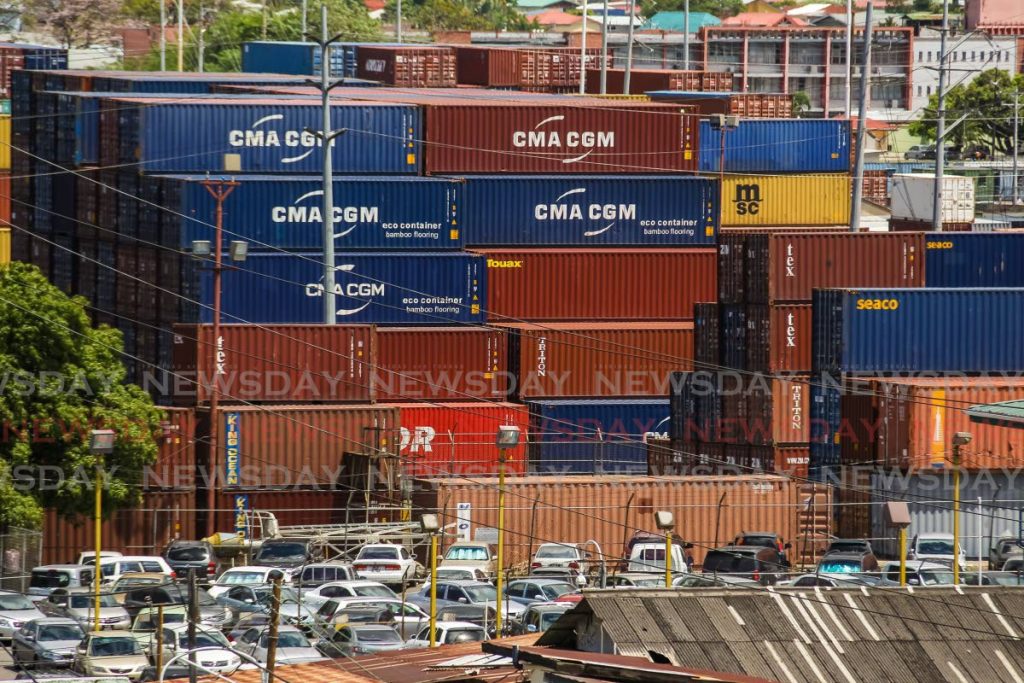 Shipping containers at the Port of Port of Spain. Shipping containers has revolutionised world trade. Photo by Jeff Mayers - 