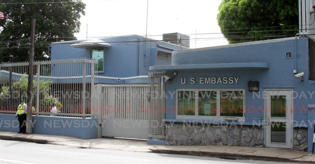 File photo: US Embassy in Port of Spain.  Photo by Angelo Marcelle