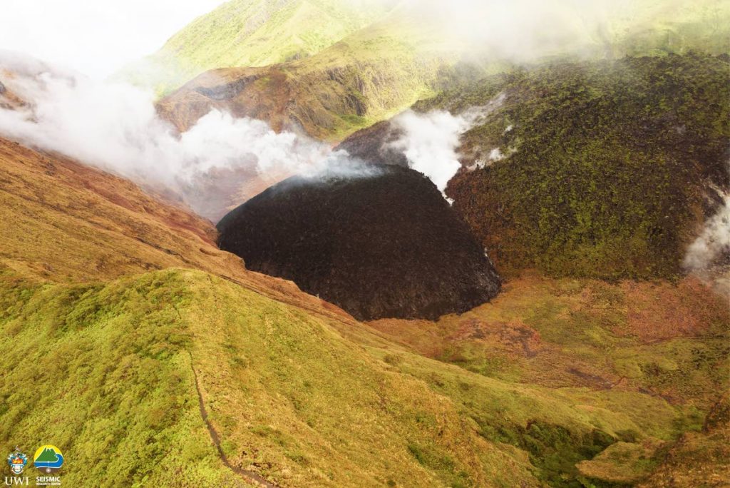 The La Soufriere volcano in St Vincent. PHOTO COURTESY UWI'S SEISMIC RESEARCH CENTRE - UWI SRC