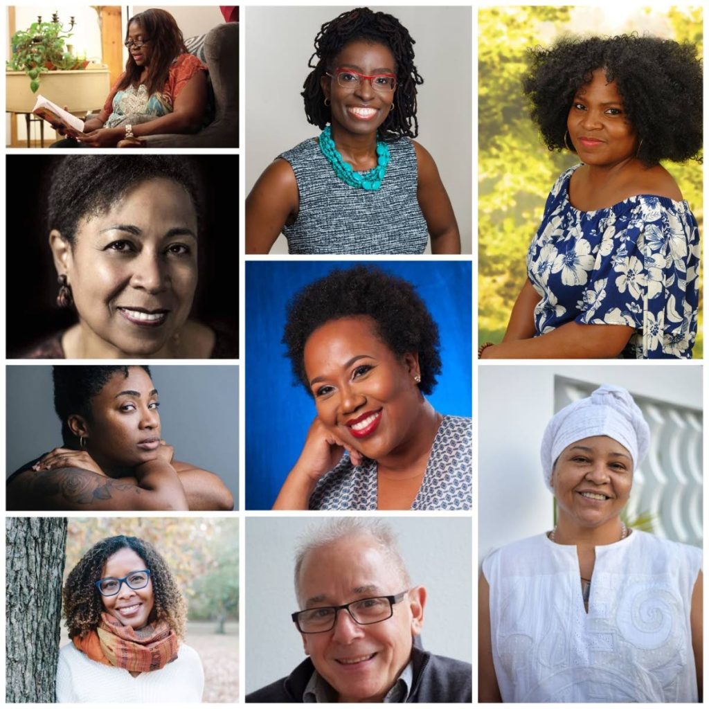 Featured authors and hosts of Family Stories this year’s NGC Bocas Lit Fest.  In left row from top are Sharon Leach, Alecia McKenzie, Ayanna Gillian Lloyd and Lauren Francis-Sharma.
In middle row from top: Sharma Taylor, Cherie Jones and Lawrence Scott.
Right row from top: Wandeka Gayle and Lisa Allen-Agostini. - 