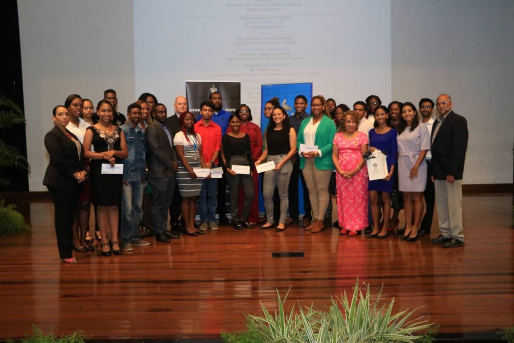 UWI St Augustine 2020 scholarships and bursary awardees, donors including Caribbean Gas Chemical Ltd, St Joseph’s Convent Port of Spain Past Pupils Association, UWI Law Society, YTEPP, and Financial Advisory Services staff. - 