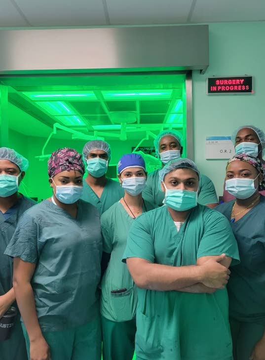 Surgery staff at the Arima General Hospital. - COURTESY THE NCRHA