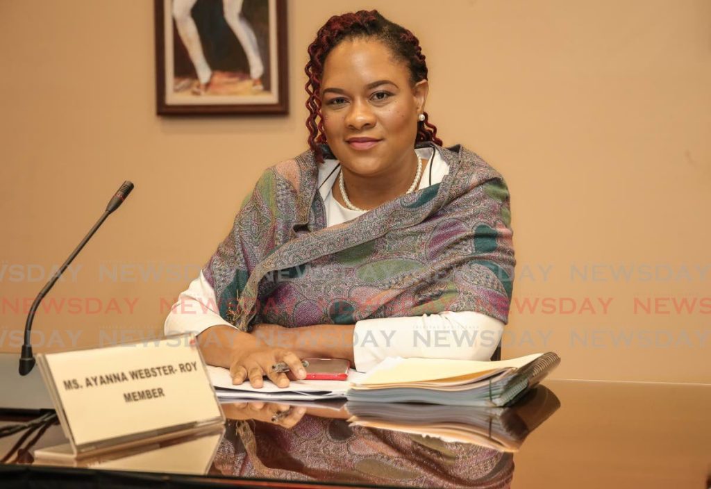 Minister in the Office of the Prime Minister Ayanna Webster-Roy during a parliament committee meeting in November 2019. File photo - 