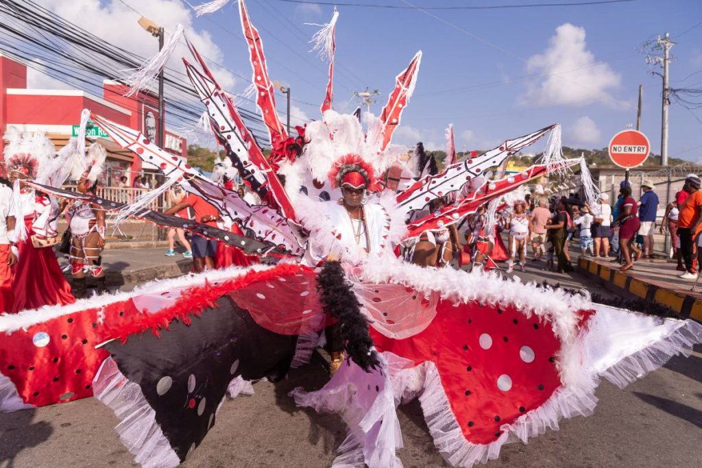 In this file photo, Queen of Carnival Lue-Ann Melville portrays the Spirit of Carnival on Carnival Tuesday last year in Scarborough. - FILE PHOTO
