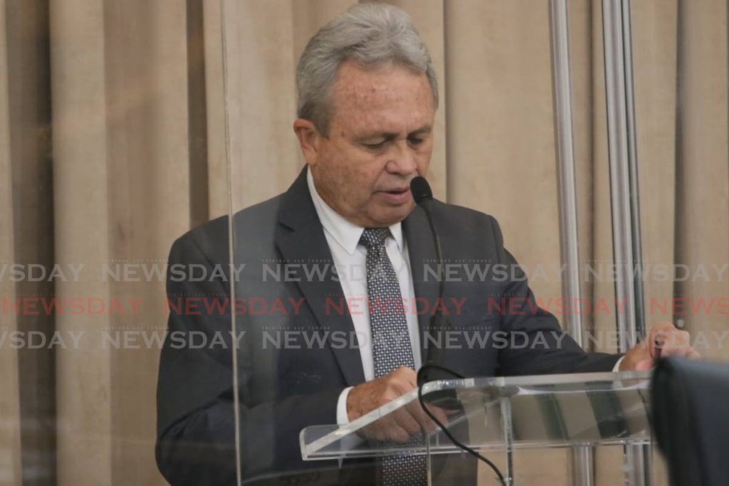 Finance Minister Colm Imbert. PHOTO COURTESY OFFICE OF THE PARLIAMENT - 