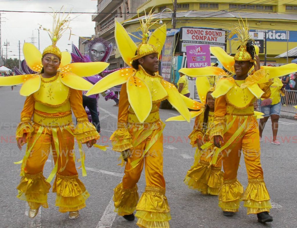 FILE PHOTO: Young masqueraders on South Quay, Port of Spain, February 23, 2020. - 