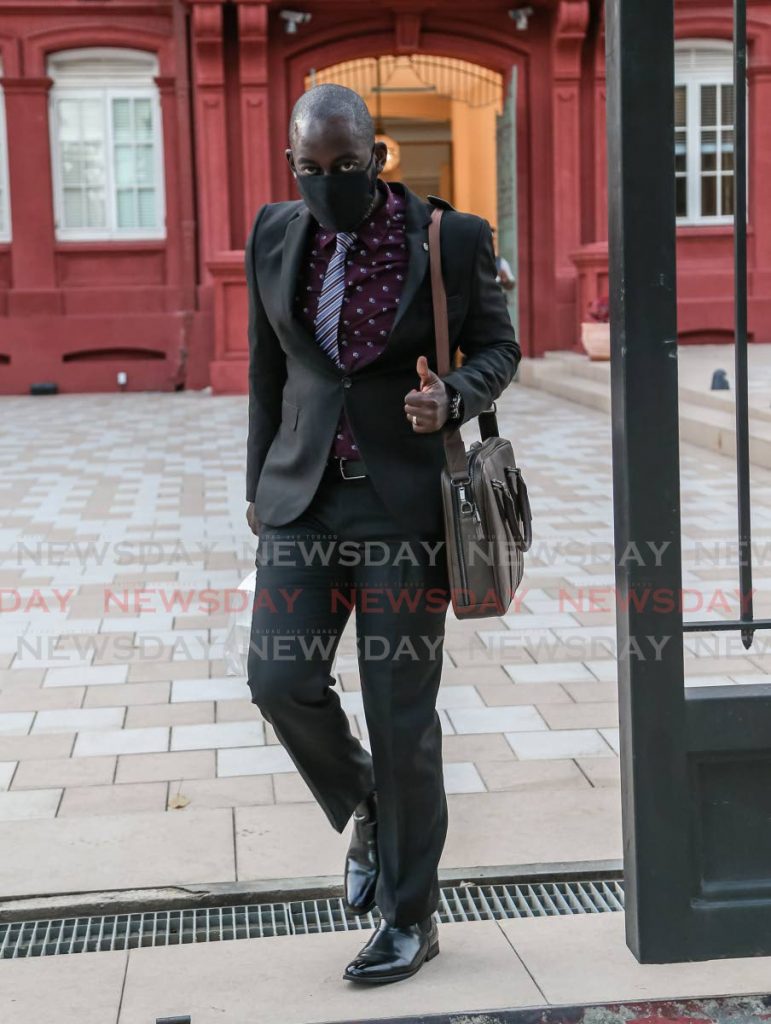 File photo: Point Fortin MP Kennedy Richards leaving the Red House - Photo by Jeff Mayers