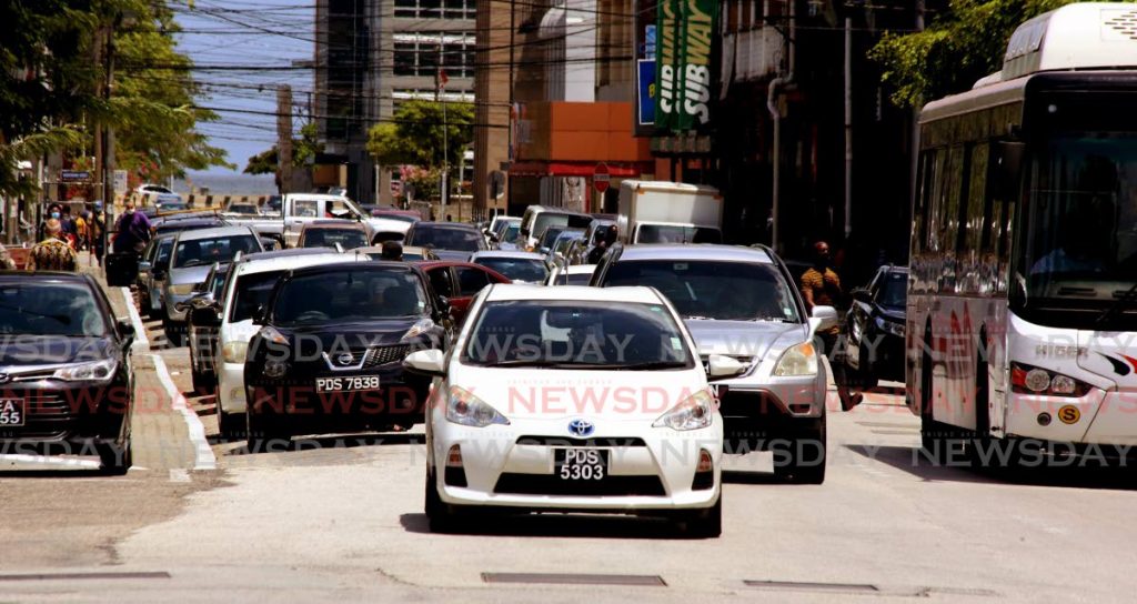 Heavy traffic on Independence Square in Port of Spain. - SUREASH CHOLAI