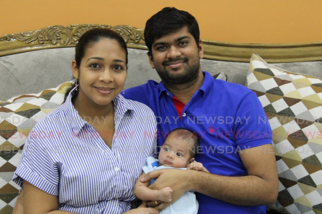 Bradley Ramdeen, his wife Bridget and seven-week-old son Bryce. Ramdeen is grateful for the time covid19 pandemic has given him to focus on his family.  - 