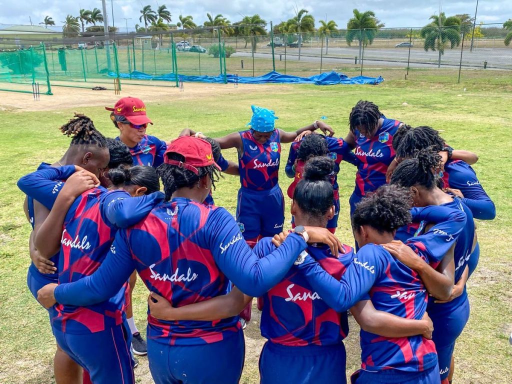 The West Indies women's 'A' team get ready for a practice match.  Photo courtesy Cricket West Indies