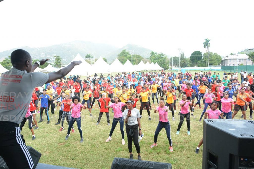 In this February 2020 file photo, students participate in En Toto’s Annual Secondary Schools Fitness Fair. - 