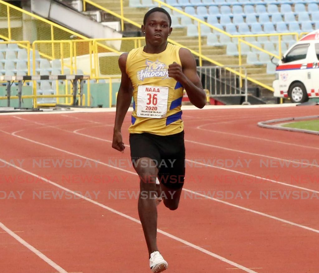 Shakeem McKay had to settle for fifth place in the men’s Under-20 200m final. Photo by Sureash Cholai