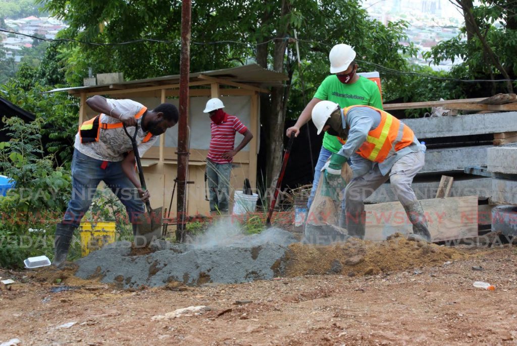 Private construction work has resumed at the multimillion dollars Home Solutions gated apartments complex, 'The View'  at Fort George in St James. - Photo by Sureash Cholai