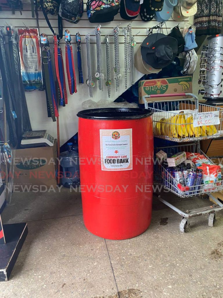 A distribution bin at More Low Supermarket, Point Fortin. - Photo by Narissa Fraser